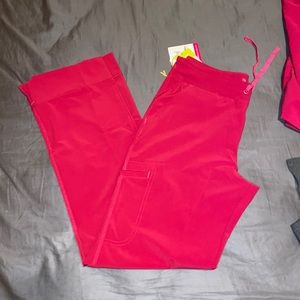 Hot Pink Smitten Scrub Pants (Small Tall)